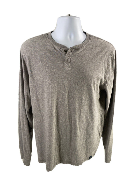 Lucky Brand Men's Gray Long Sleeve Henley T-Shirt - M