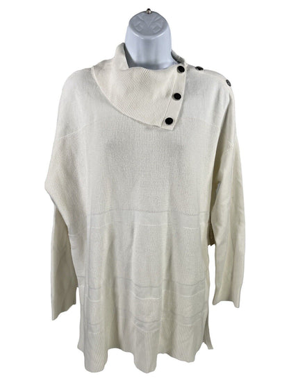 Chico's Suéter tipo gofre Zenergy de algodón/cachemira blanco para mujer - 2/US L