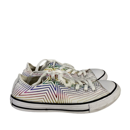 Converse Youth White/ Multi-Color Rainbow Low Top Sneakers - 5