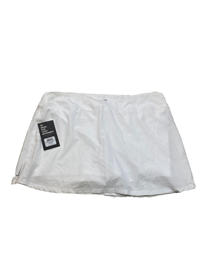 NUEVA falda-pantalón blanca plisada con forro lateral para mujer Etonic The Every Day - XL