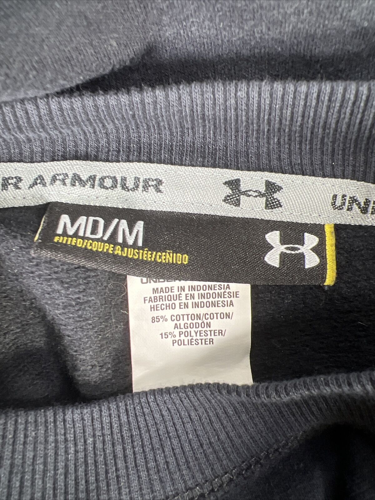 Under Armour Men's Black Cotton Short Sleeve Sweatshirt - M