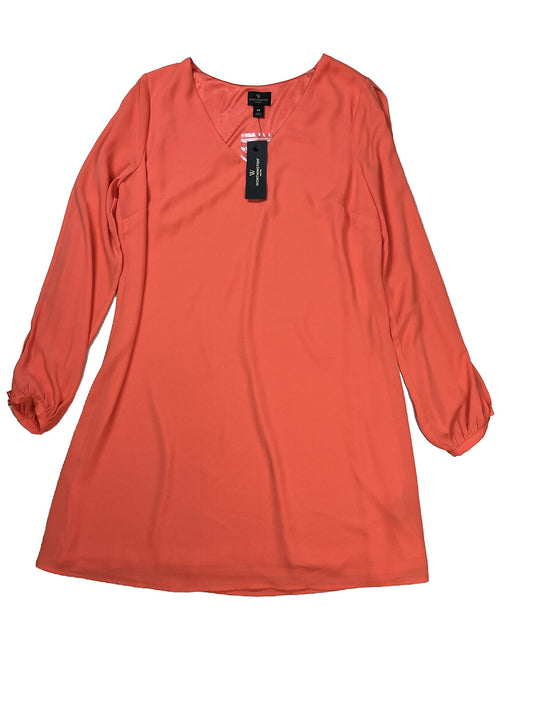 NEW Worthington Women's Orange Long Slit Sleeve Short Dress - S Petite