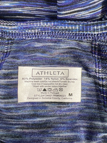 Athleta Women's Purple Space Dye Fastest Track Long Sleeve Shirt - M