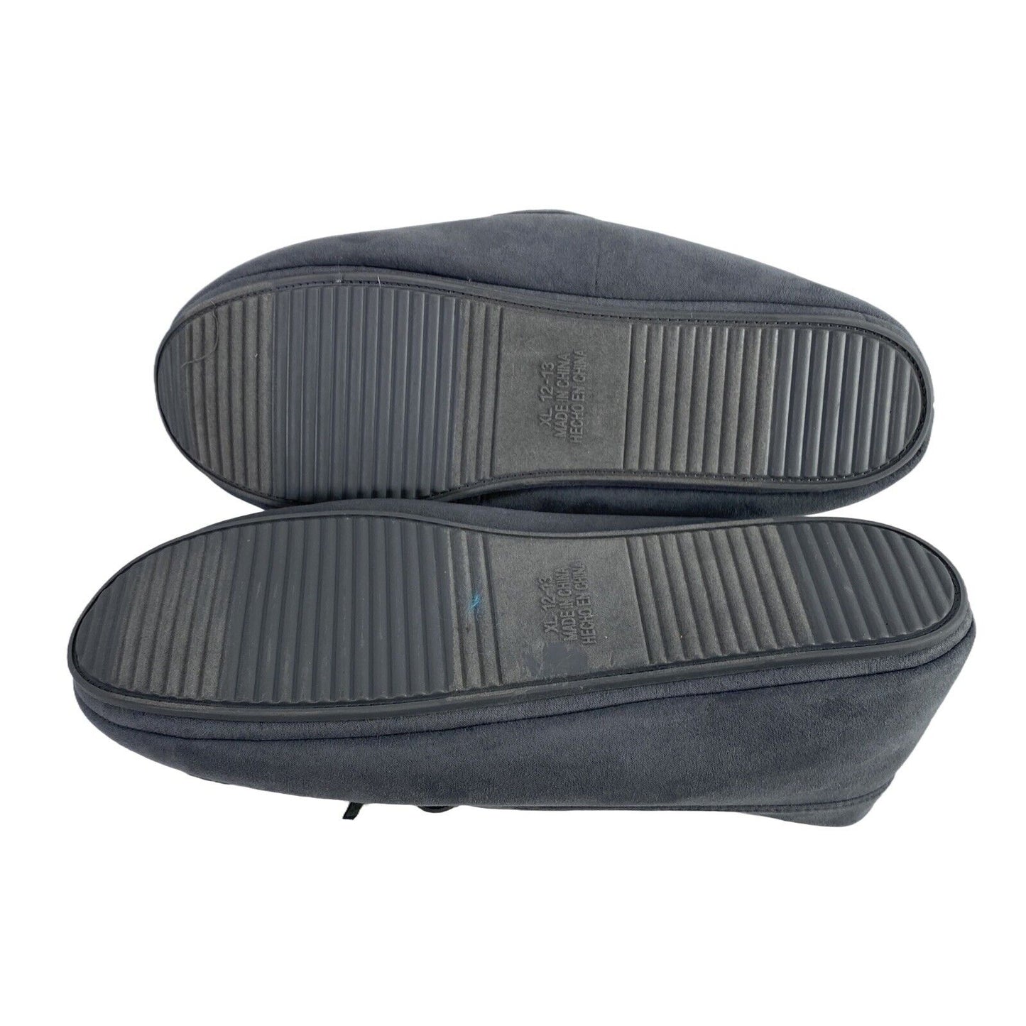 NEW Old Navy Men's Gray Fabric Fleece Lined Moc Slippers - 12/13