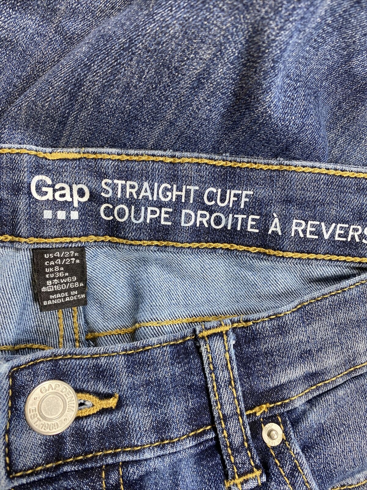 Gap Women's Medium Wash Stretch Straight Cuff Crop Jeans -4/27