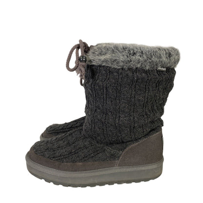 Skechers Women's Gray Mid Calf Cable Knit Keepsakes Sweater Boots - 9.5