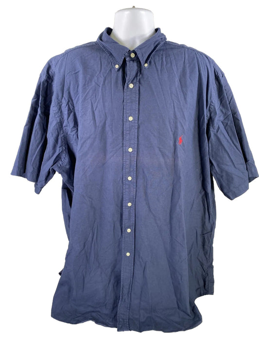Ralph Lauren Men's Navy Blue Short Sleeve Button Down Shirt - 3XLT