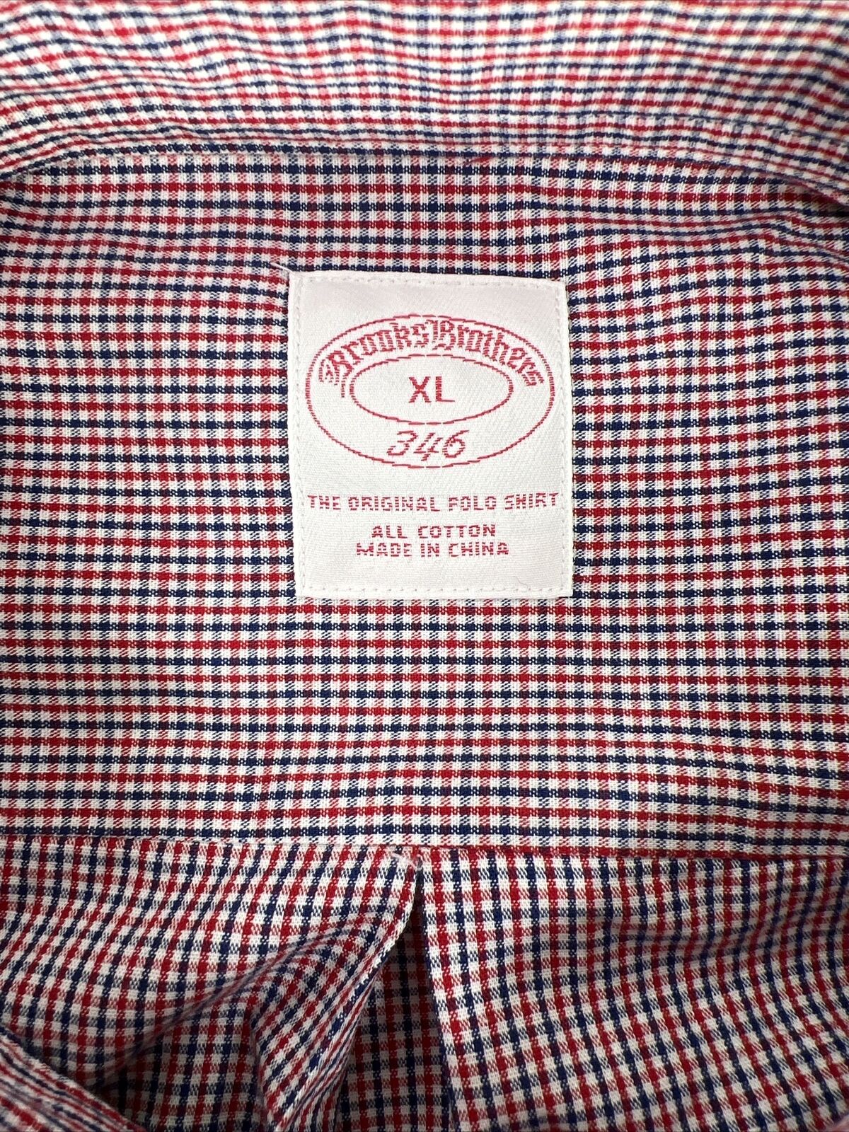 NUEVO Camisa con botones de manga larga roja / azul 346 de Brooks Brothers para hombre - XL