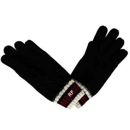 NUEVO Brooks Brothers Conjunto de bufanda y guantes de lana negro/rojo para mujer, talla única