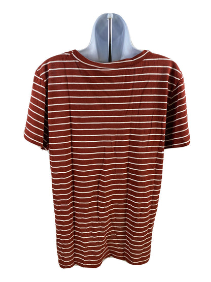 NEW Banana Republic Women's Red Striped Short Sleeve T-Shirt - XL
