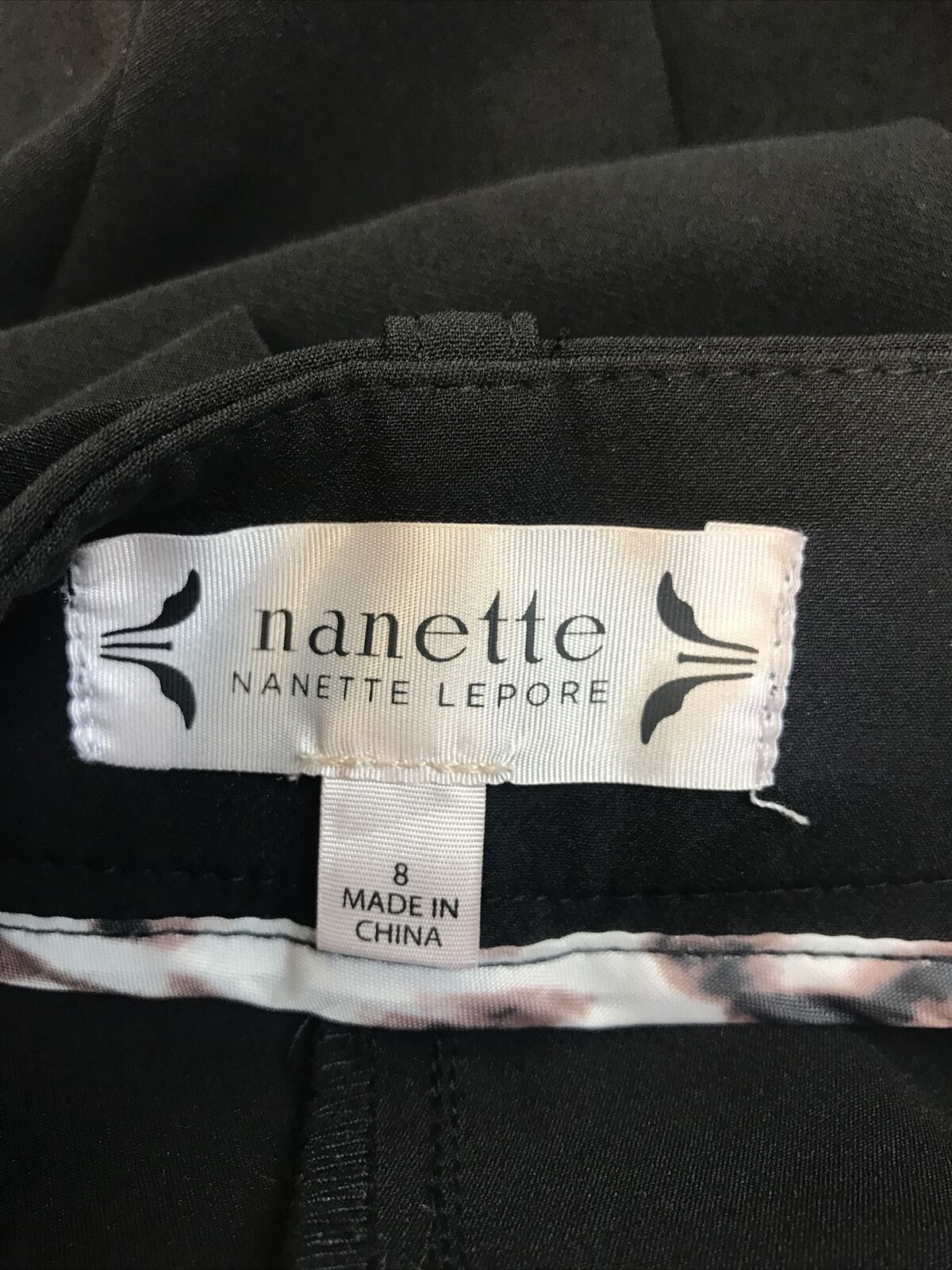 Nanette Lepore Women's Black Polyester Slim Tie Front Dress Pants Sz 8