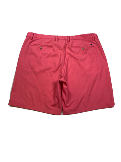Vineyard Vines Men's Pink Polyester Links Golf Shorts - 40