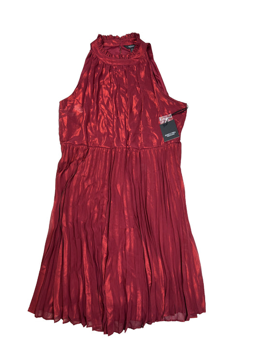 NEW Simply Vera Wang Women's Red Metallic Pleated Party Dress - XXL