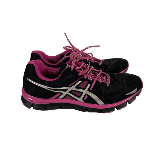 Asics Women's Black/Purple Lace Up Athletic Running Sneakers - 11