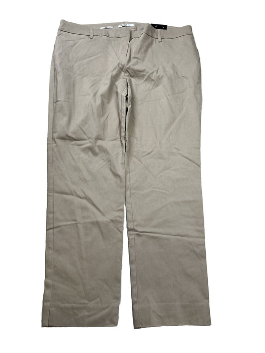 NUEVO Pantalones tobilleros ajustados en color beige de Van Heusen para mujer - 12 cortos