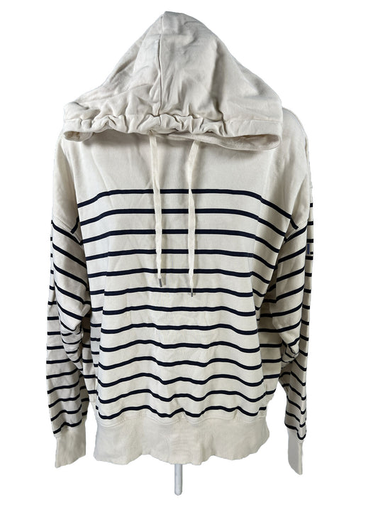 LAUREN Ralph Lauren Women's Ivory Striped Nautical Hoodie - M