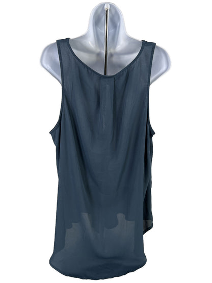 Torrid Women's Blue Sleeveless Sheer V-Neck Tank Top - 1 Plus