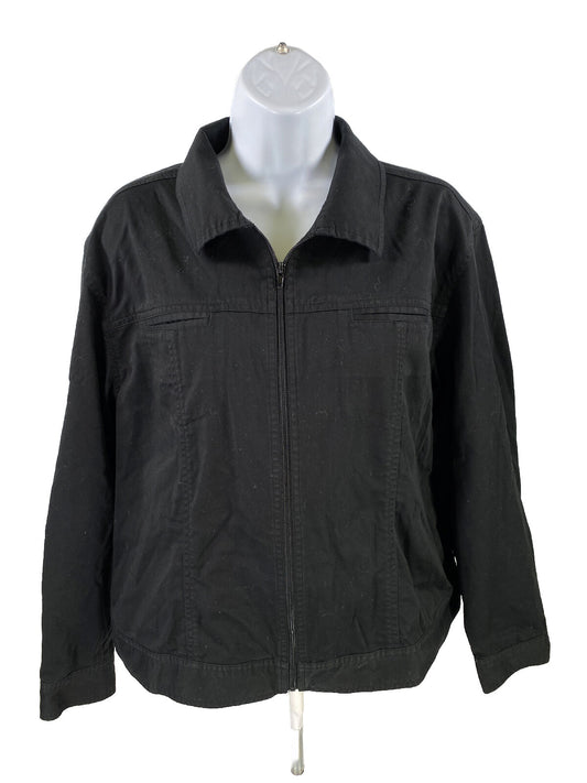 Chico's Women's Black Long Sleeve Full Zip Basic Jacket - 2 US L