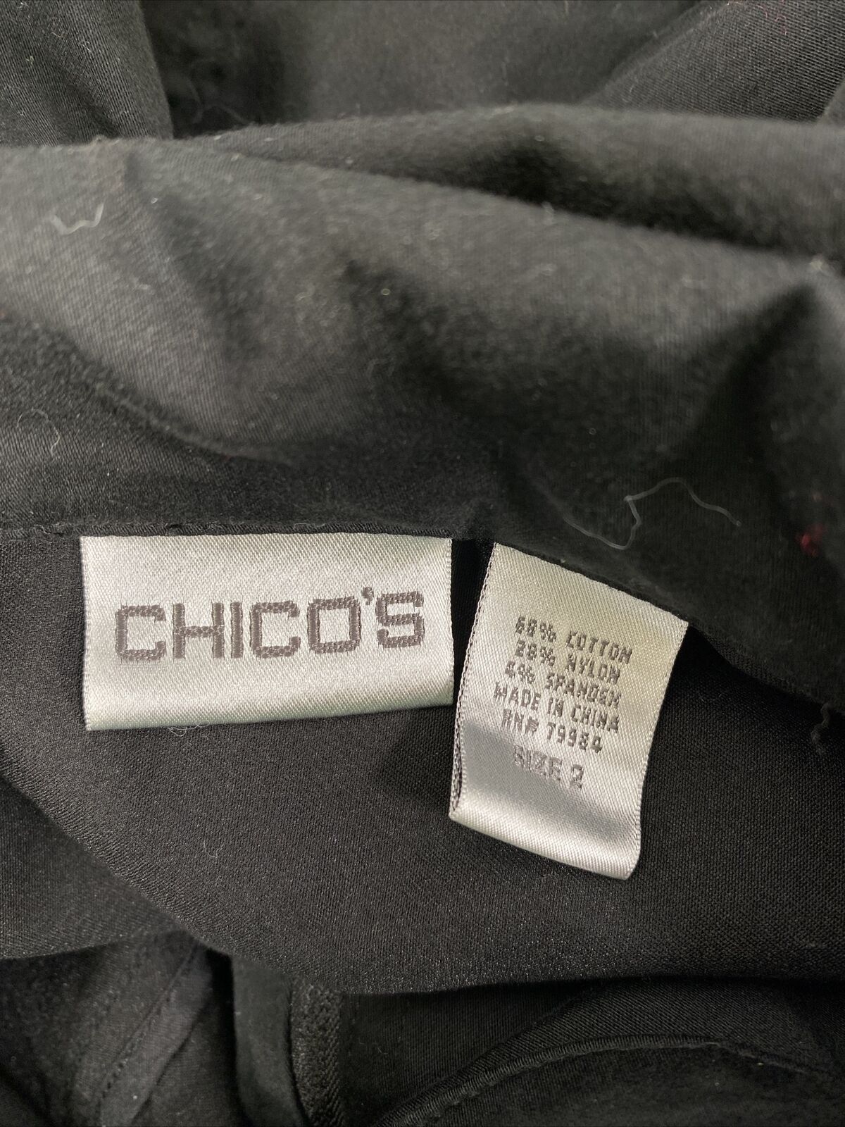 Chico's Chaqueta básica negra de manga larga con cremallera completa para mujer - 2 US L