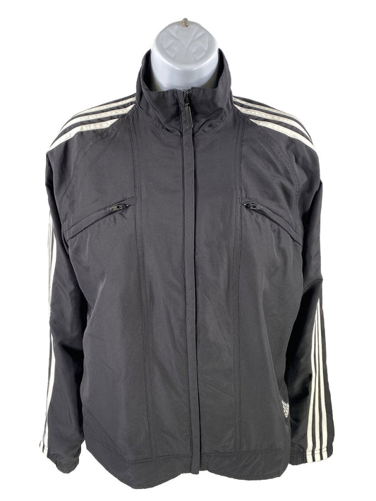 Adidas Women's Black Long Sleeve Full Zip Windbreaker Jacket - M