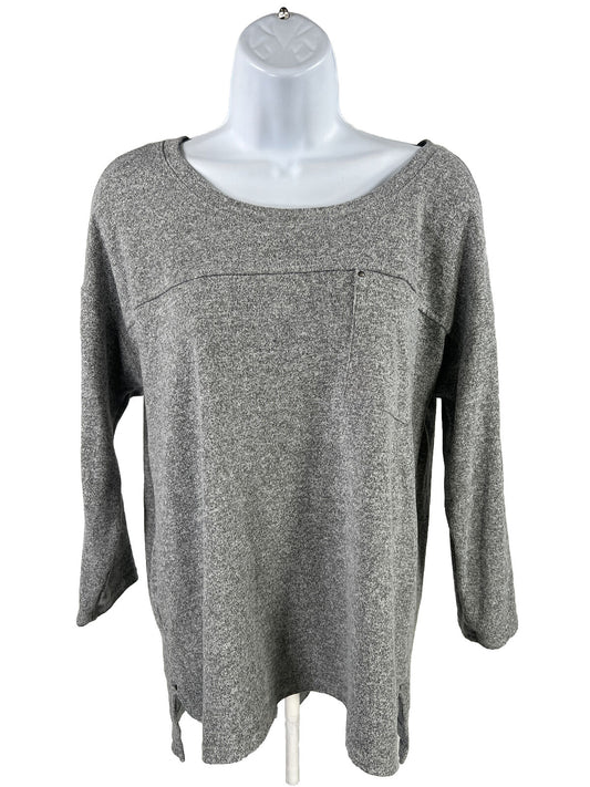 Calvin Klein Women's Gray 3/4 Sleeve Knit Sweater - L
