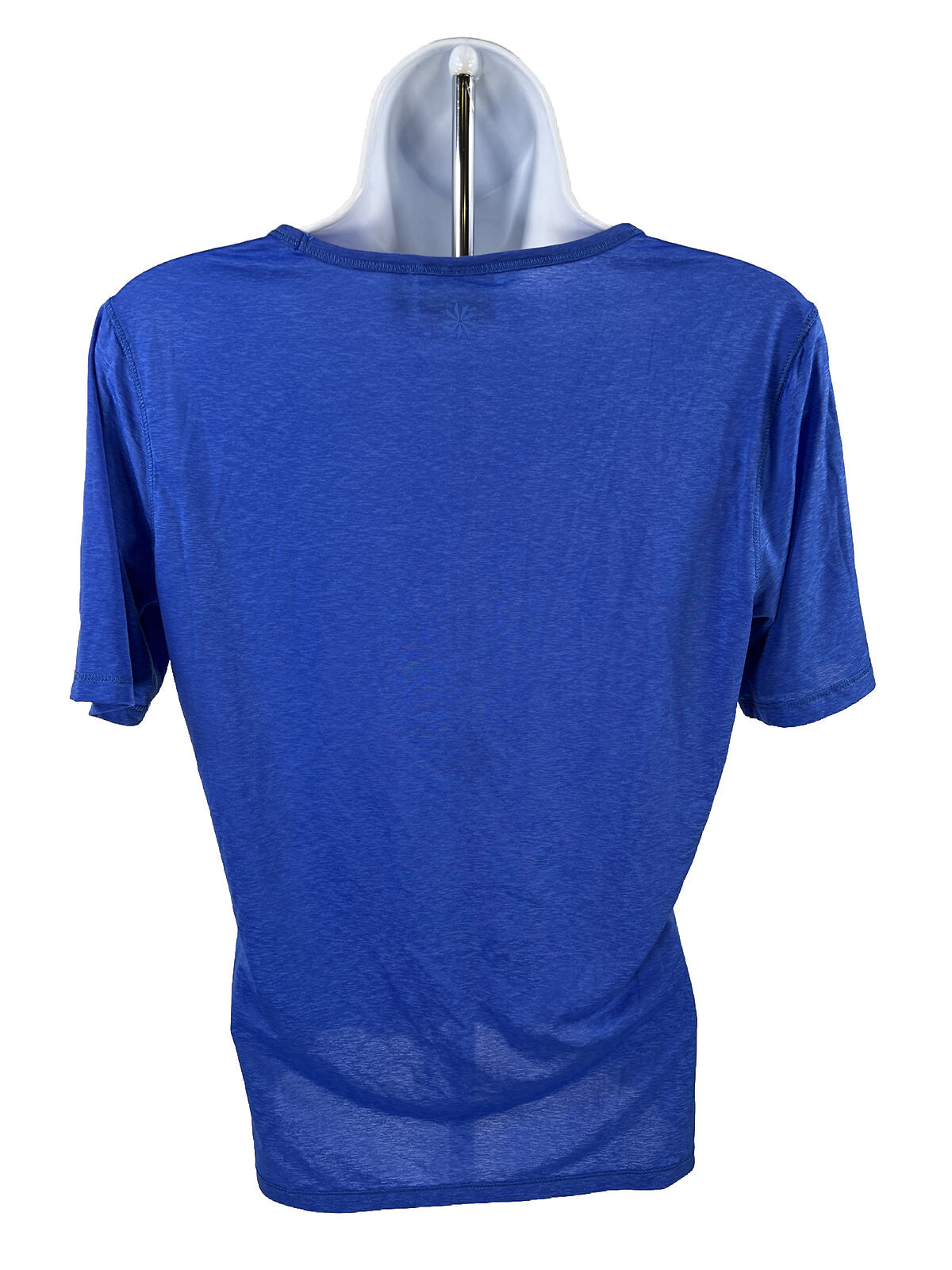 Athleta Camiseta deportiva de manga corta con cuello en V azul para mujer - M