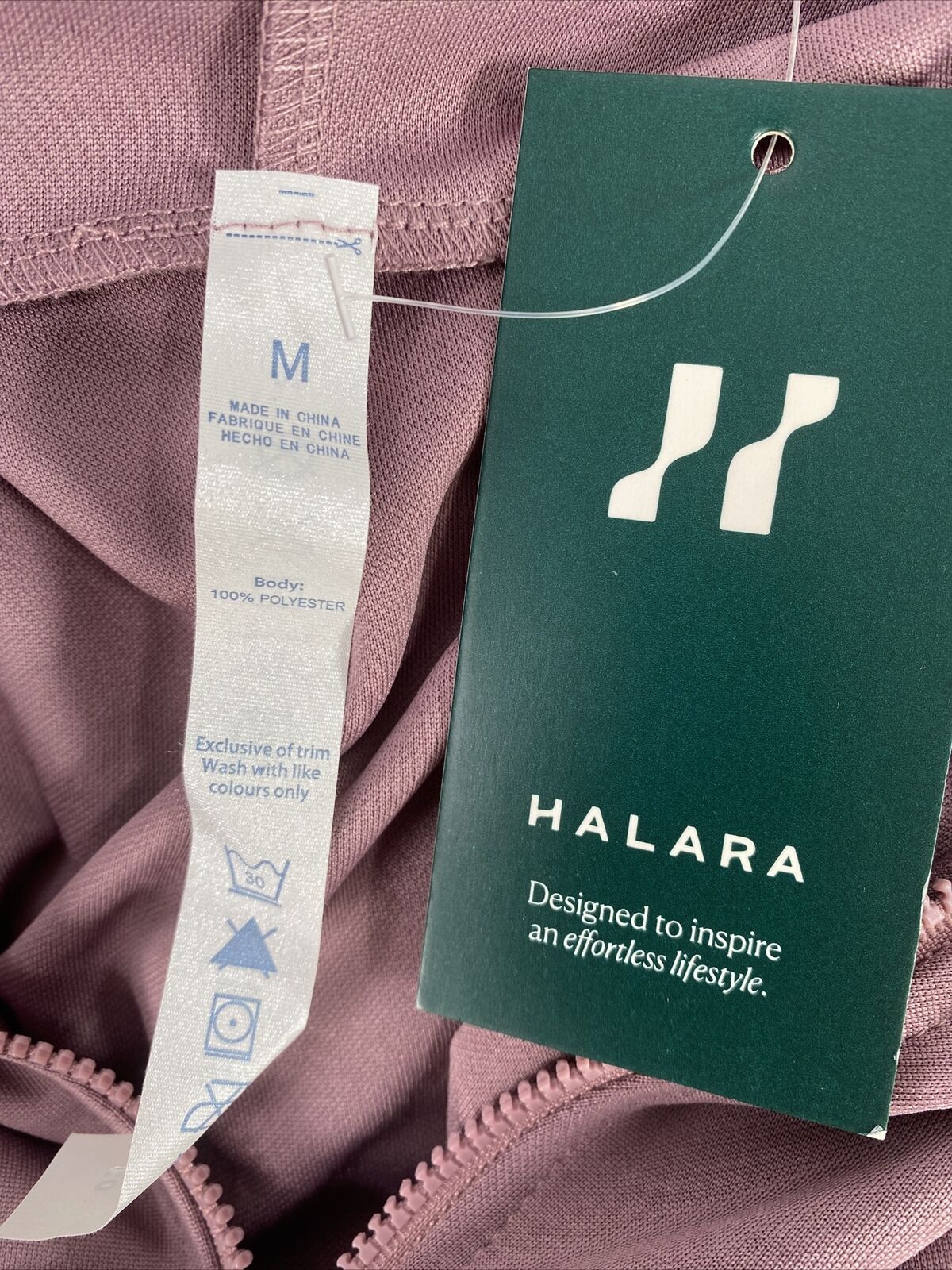 NUEVA chaqueta deportiva con cremallera completa morada / malva Halara para mujer - M