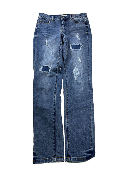 Tribal Women's Medium Wash Distressed Boyfriend Skinny Jeans - 6