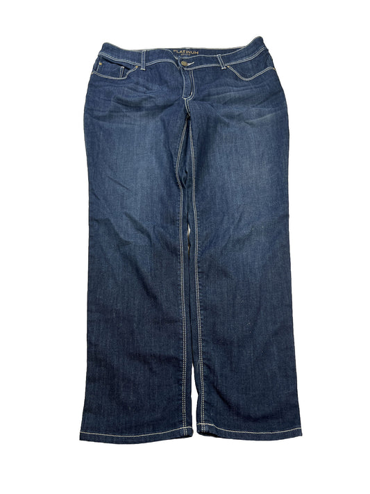 Chico's Women's Dark Wash Platinum Straight Leg Jeans - 2/US 12