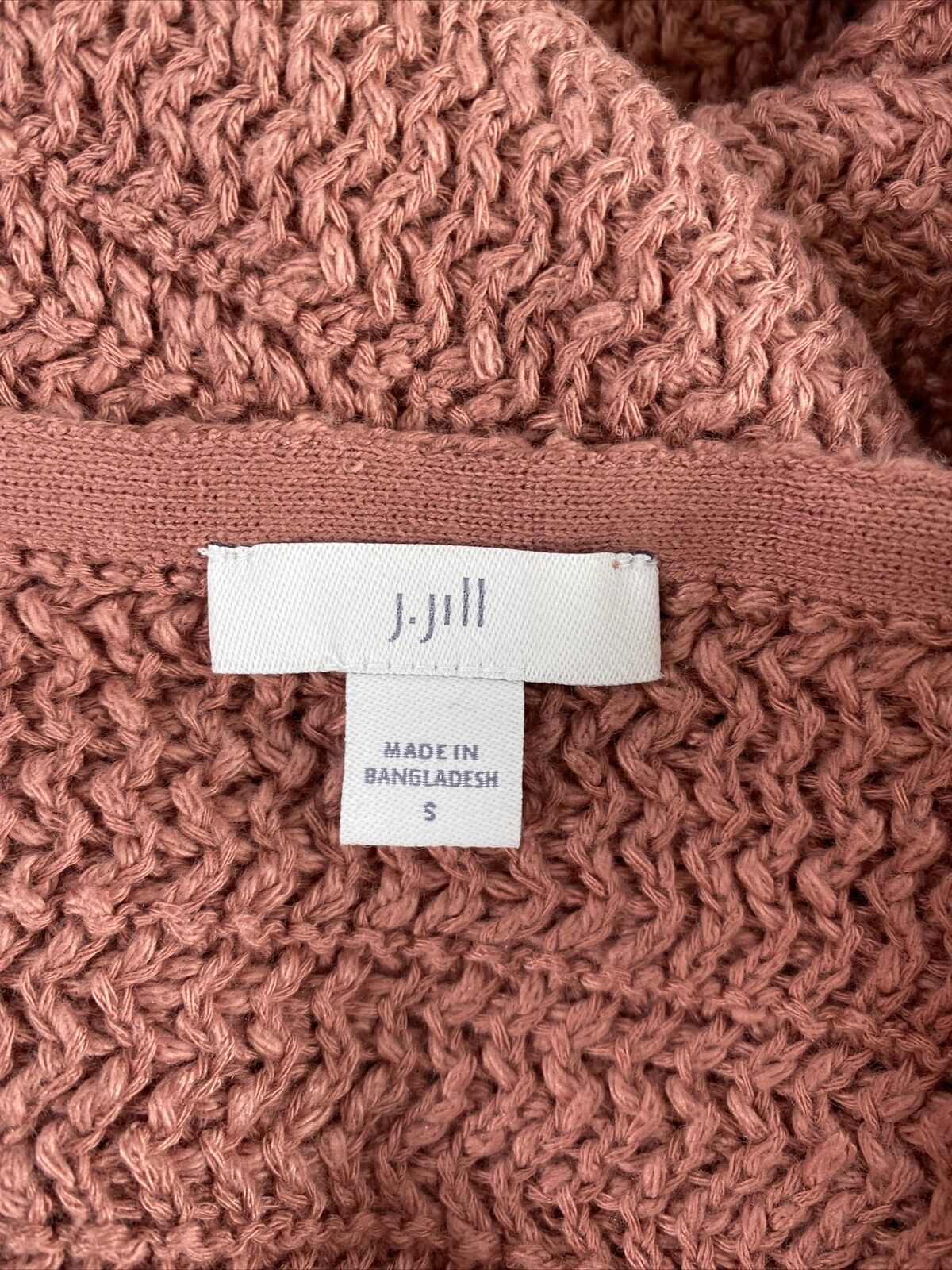 J.Jill Suéter tipo túnica de manga larga rosa para mujer - S