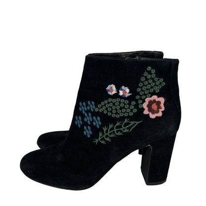 Nanette Lepore Women's Textile Embroidered Block Heel Ankle Booties - 8.5