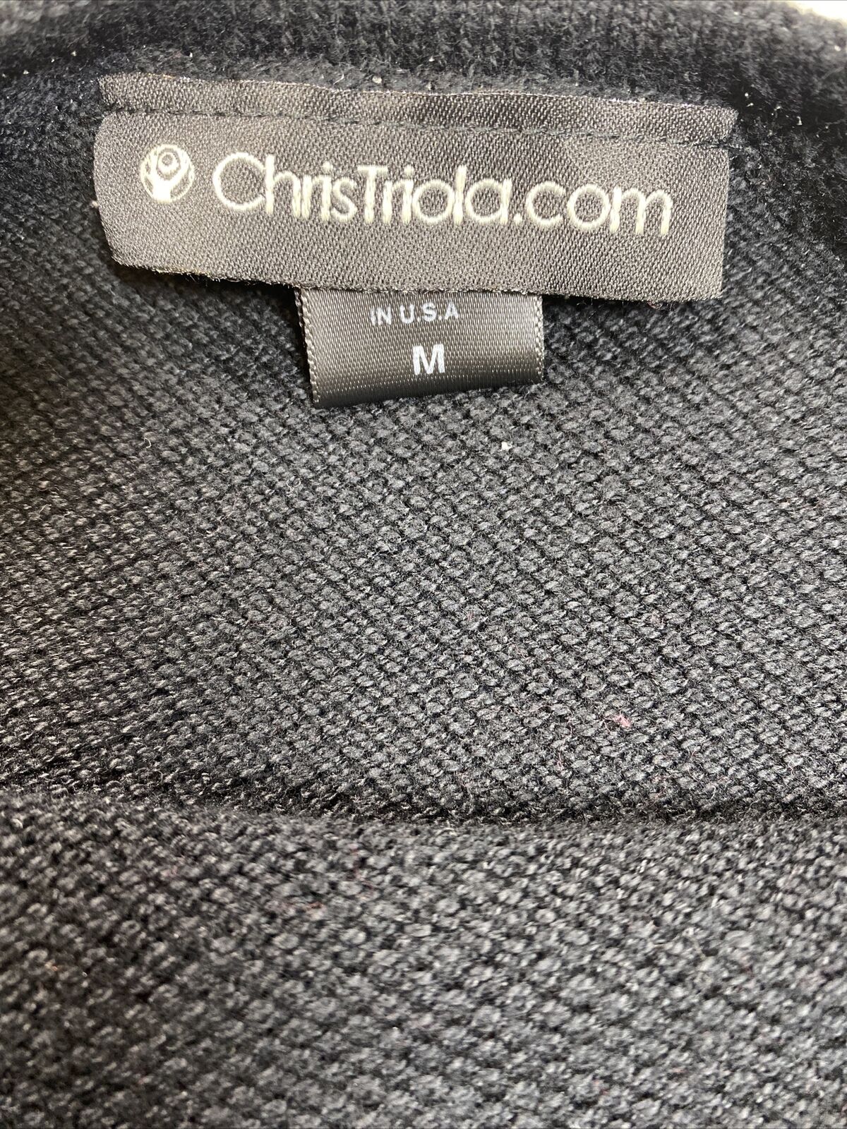 Chris Triola Vestido estilo suéter de algodón de manga larga negro para mujer - M