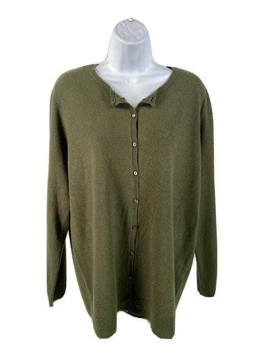 NEW Cable & Gauge Women's Green Button Front Cardigan Sweater - Plus 0X