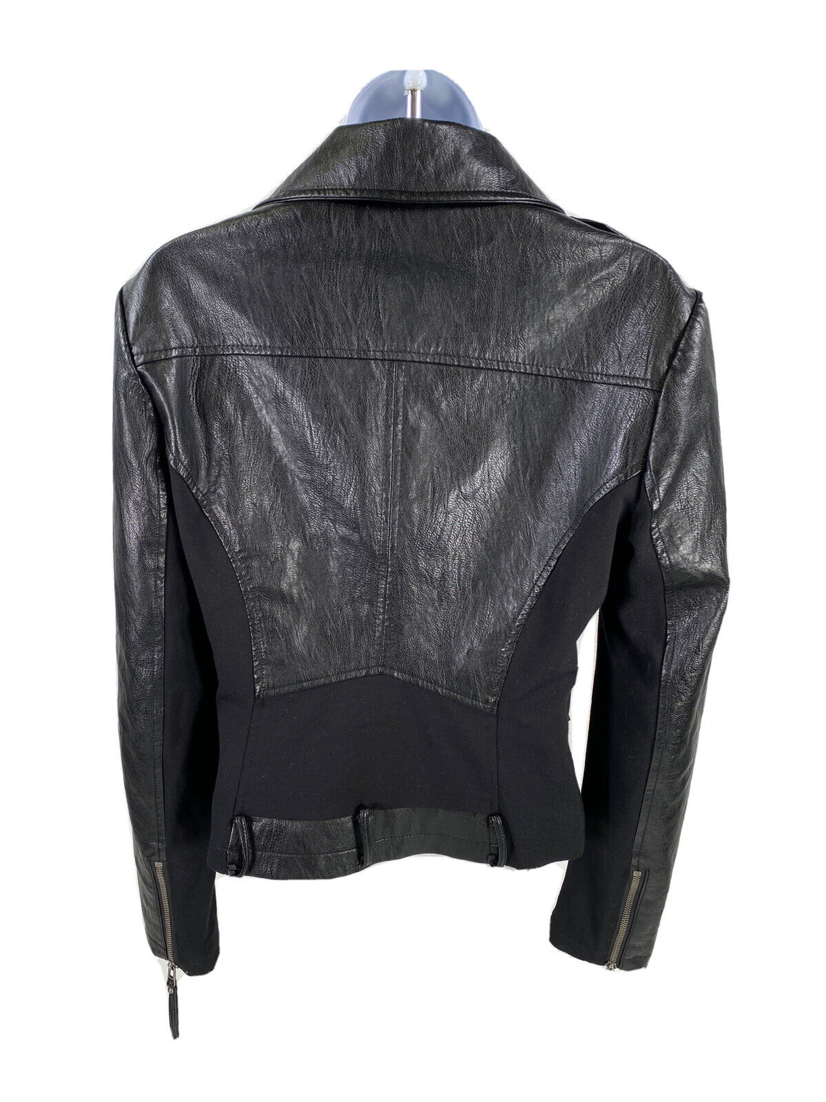 BNCI by Blanc Noir Women's Black Faux Leather Moto Jacket - M