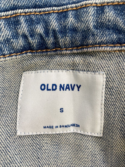 Old Navy Women's Blue Medium Wash Button Up Denim Jean Jacket - S