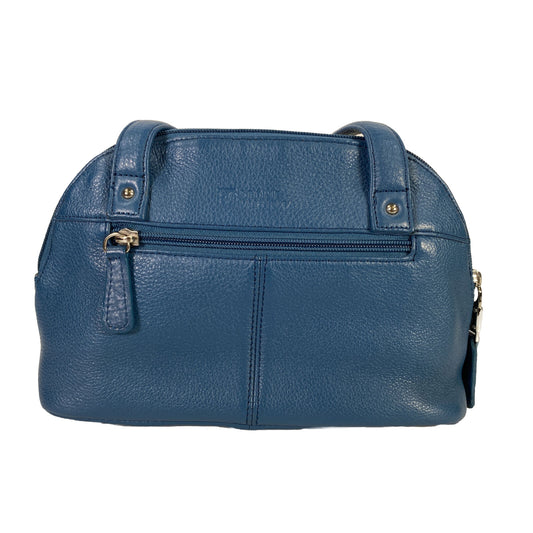 Stone Mountain Women's Blue Small Leather Zip Close Shoulder Bag Purse