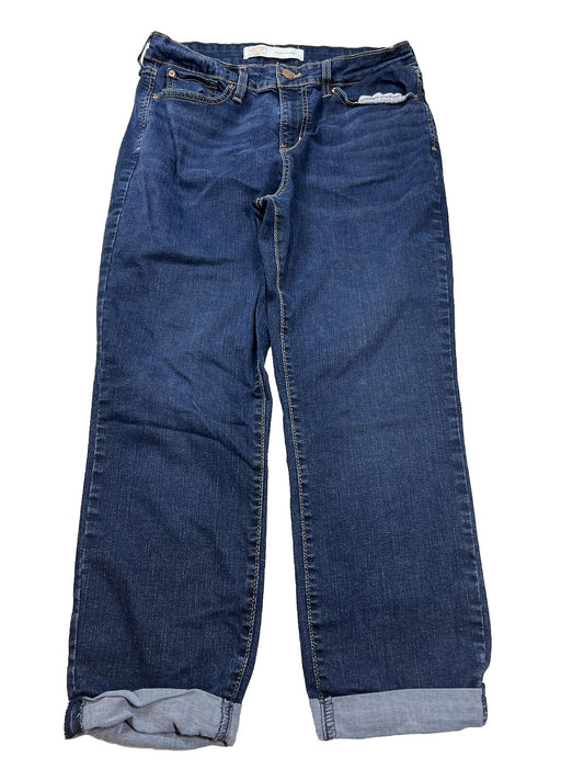 Levi's Signature Women's Dark Wash Cropped Mid Rise Boyfriend Jeans - 12