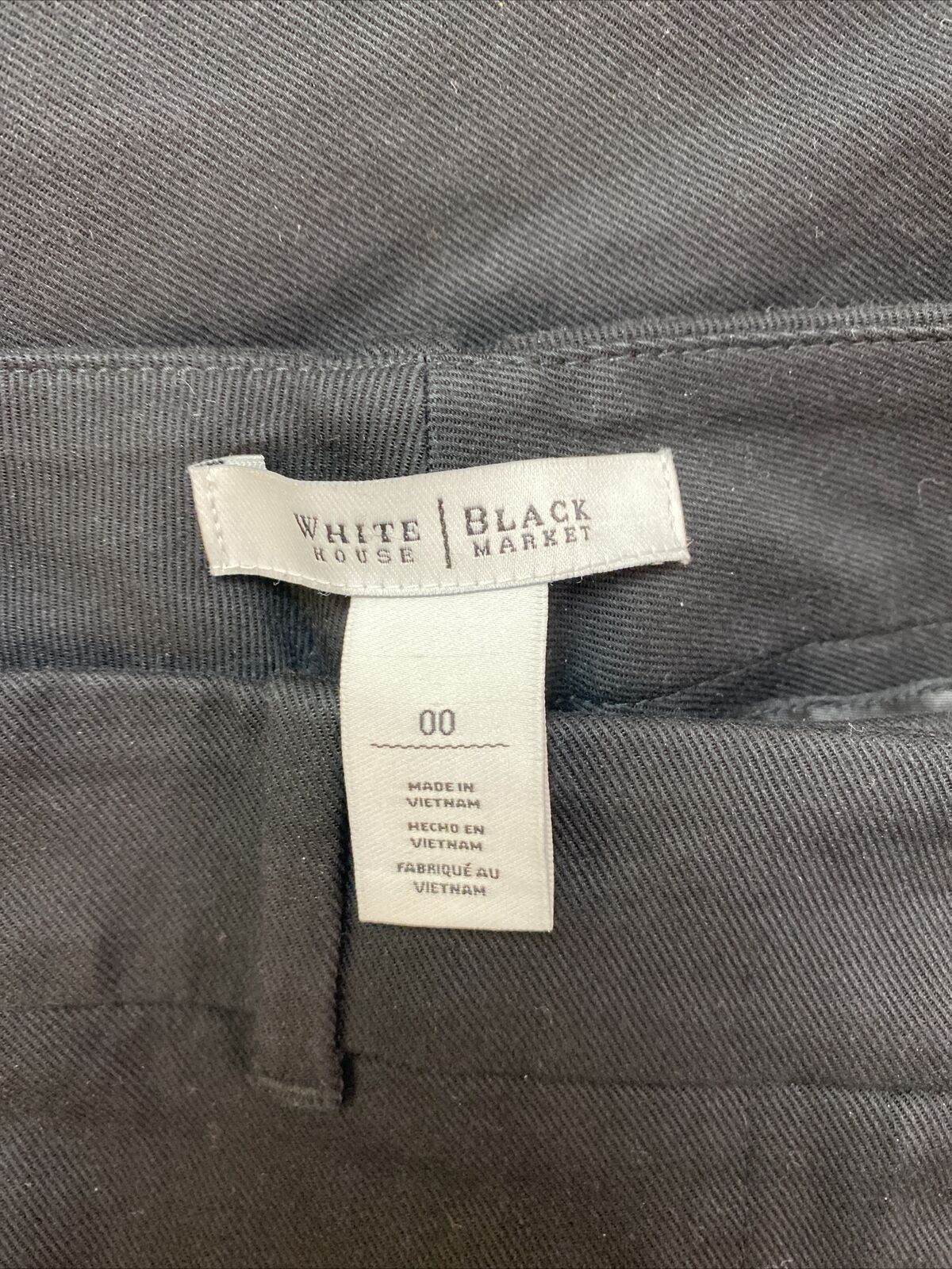 White House Black Market Pantalon chino stretch noir pour femme Sz 00
