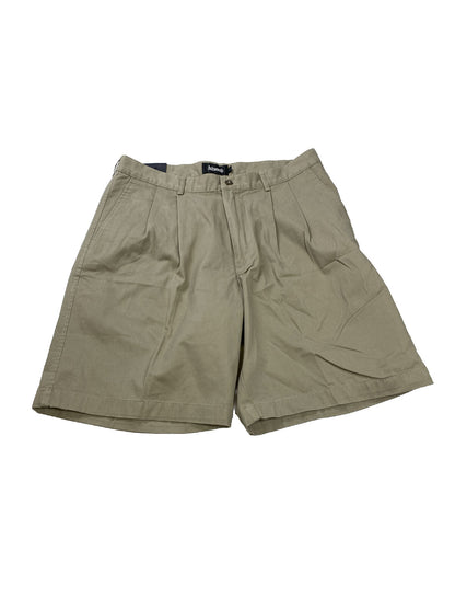 NEW Ashworth Men's Beige Pleated Khaki Shorts - 34
