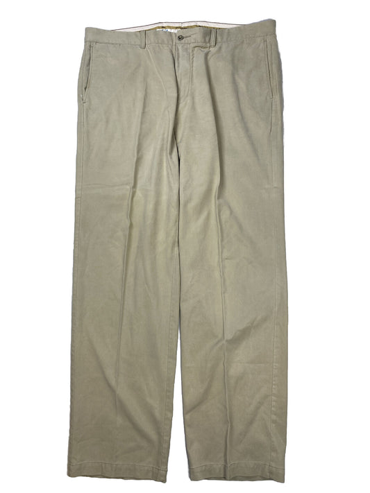 Tommy Bahama Pantalón de vestir plisado con frente plano beige para hombre - 40x34