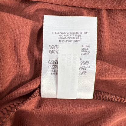 NUEVO Express Blusa sin mangas con lazo en la parte delantera de color naranja quemado para mujer - XL