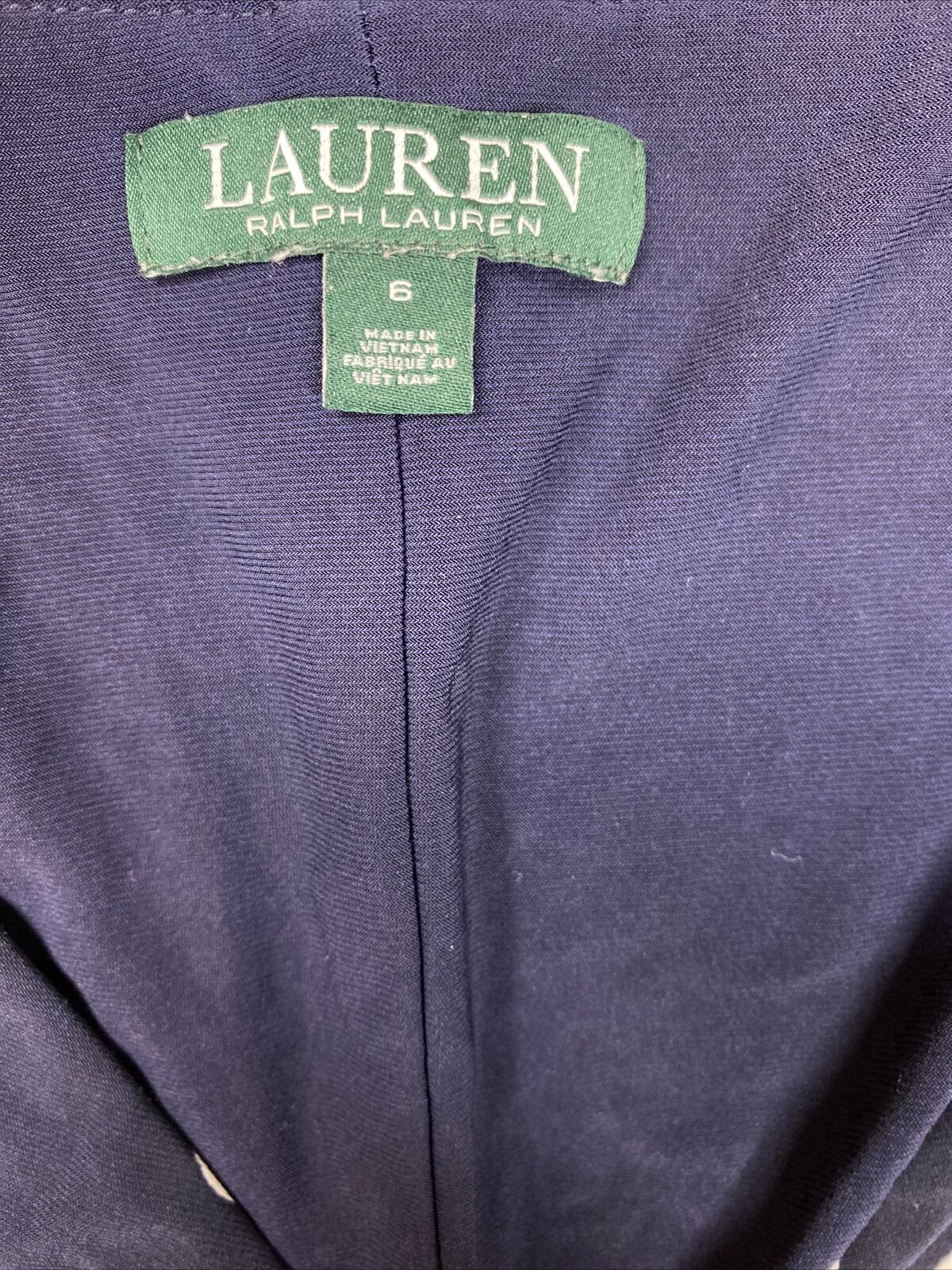 LAUREN Ralph Lauren Women's Navy Blue Floral 3/4 Sleeve Wrap Dress - 6