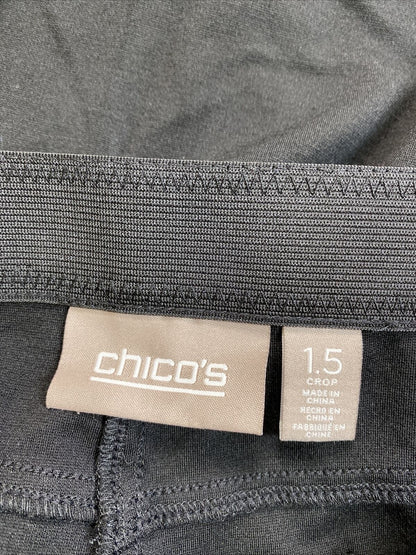 Chico's Women's Black Stretch Waist Straight Cropped Pants - 1.5 US 10