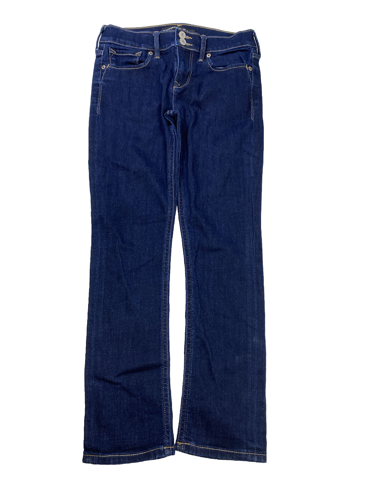 Express Jeans tipo legging recortados de talle medio y lavado oscuro para mujer - 2 R