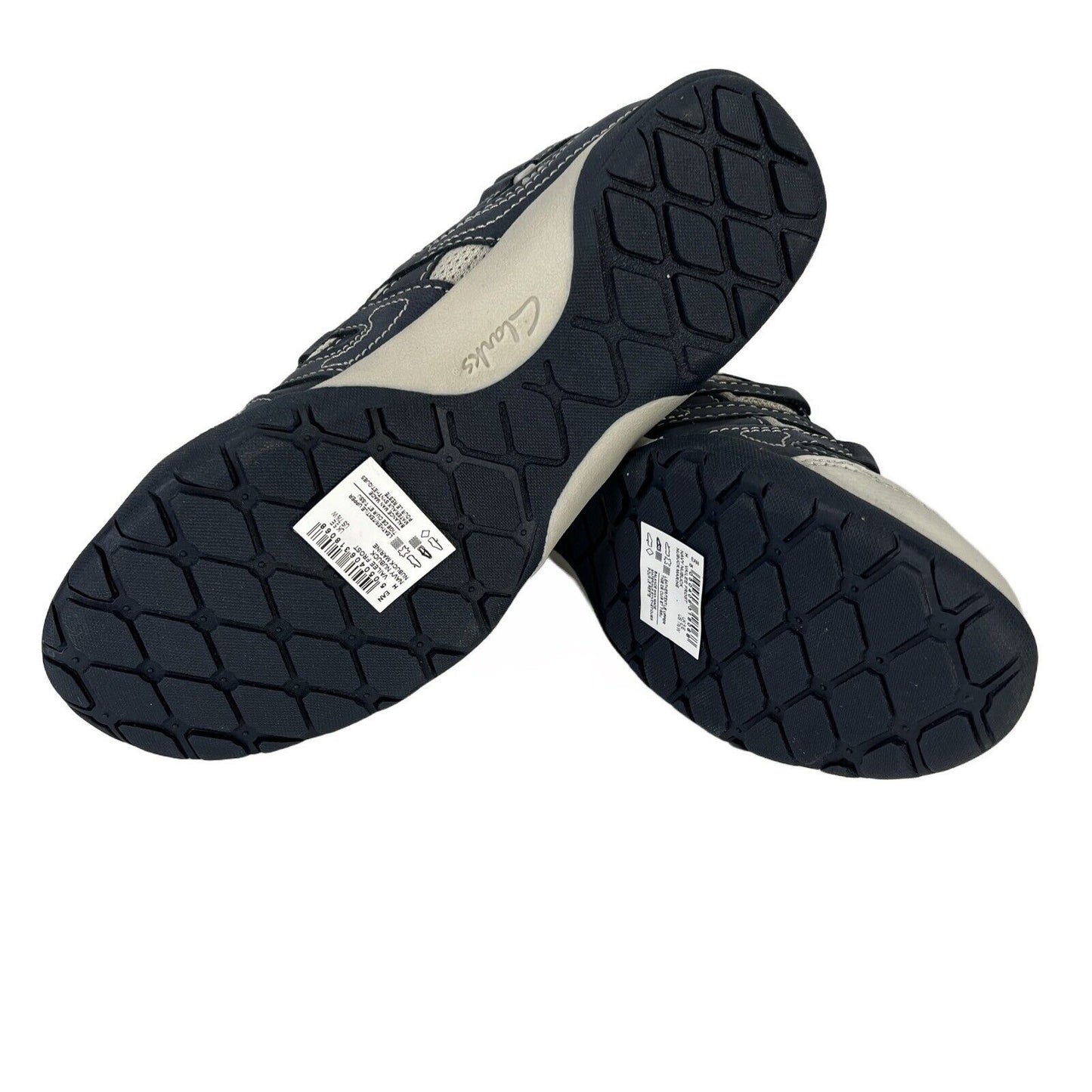 NUEVAS sandalias deportivas Clarks Vailee Frost azul marino para mujer - 7,5 de ancho