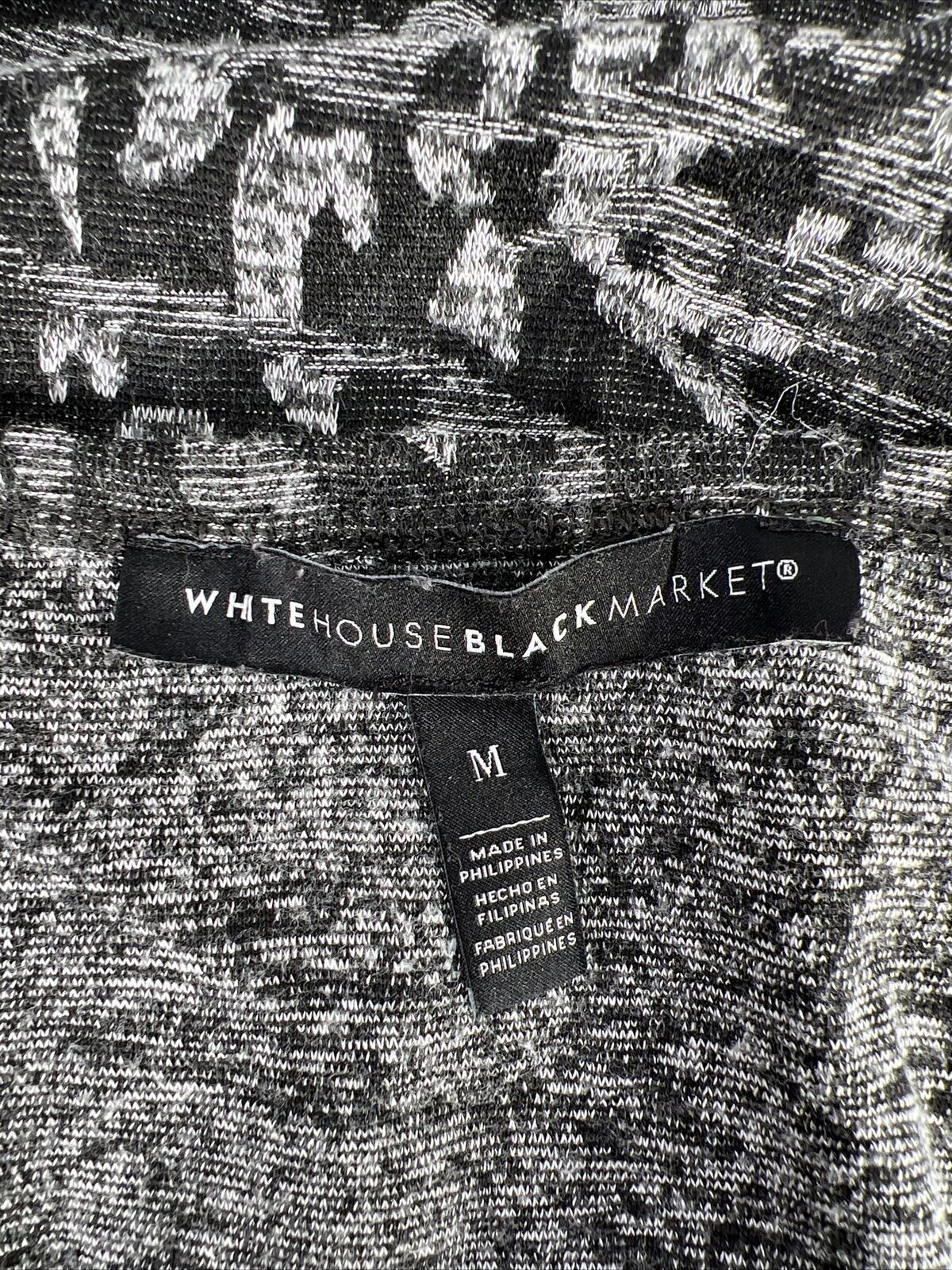 White House Black Market Women's Black/Gray Short Sleeve T-Shirt - M