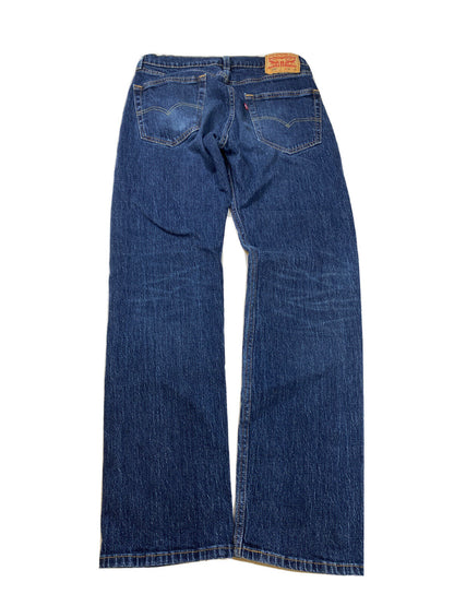 Levi's Men's Dark Wash 505 Regular Straight Leg Denim Jeans - 30x32