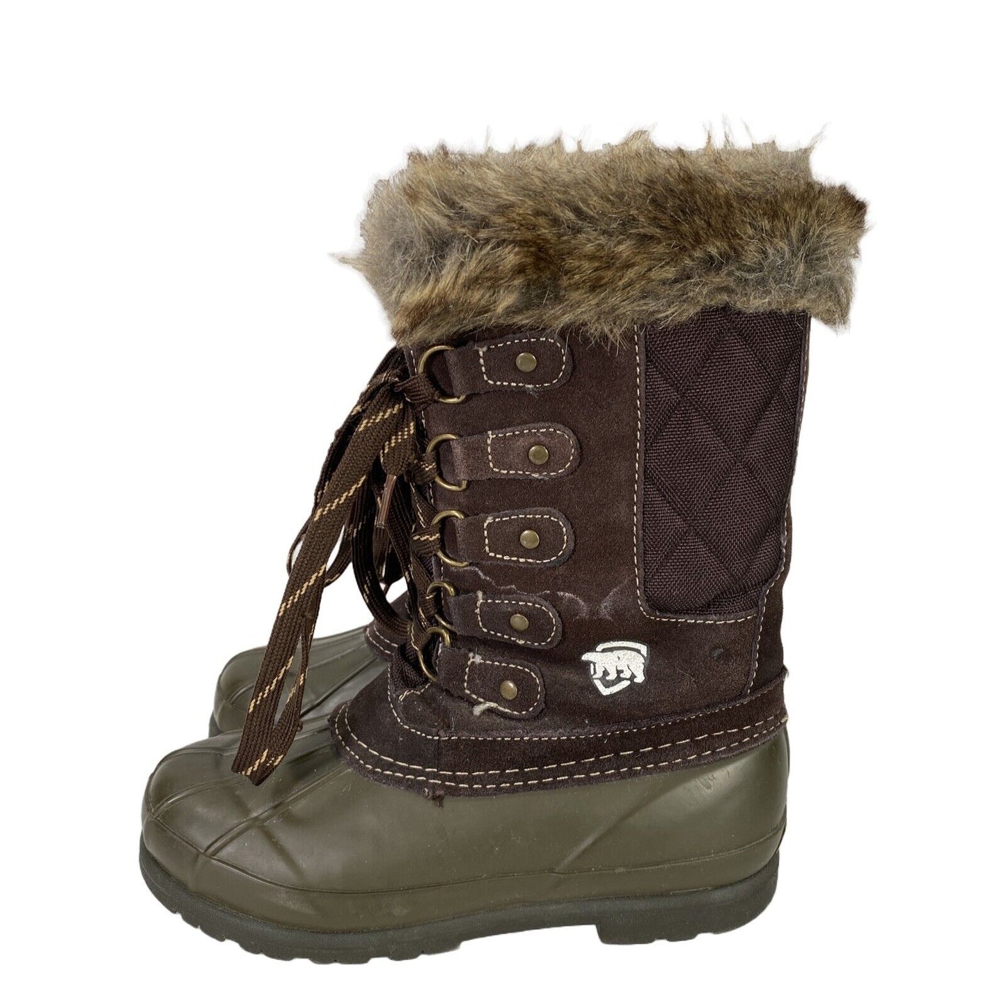 Arctic Shied Women's Brown Suede Lace Up Winter Snow Boots - 6M