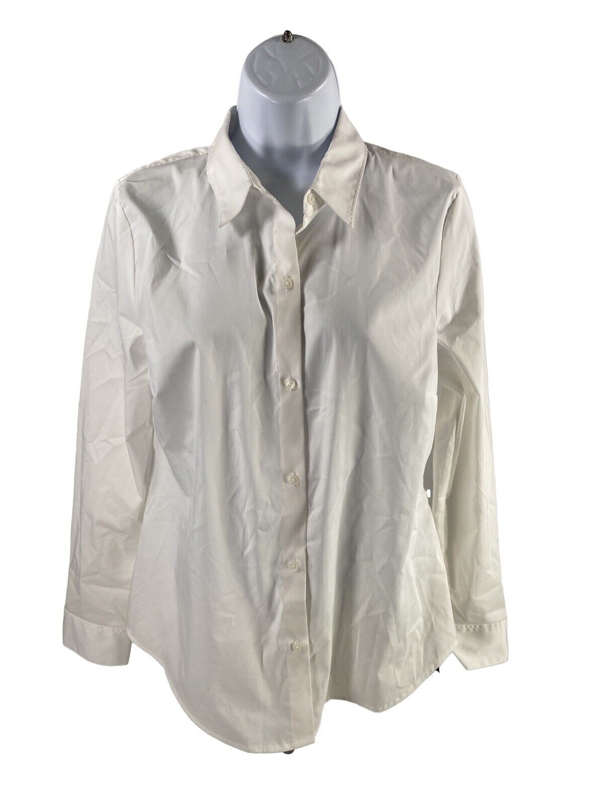 NEW Apt.9 Women's White Wrinkle Resistant Button Up Dress Shirt - 10