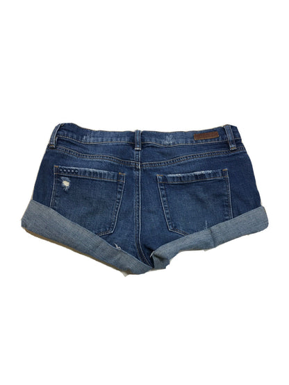 BlankNYC Women's Dark Wash Cuffed Stretch Denim Jean Short Shorts - 28